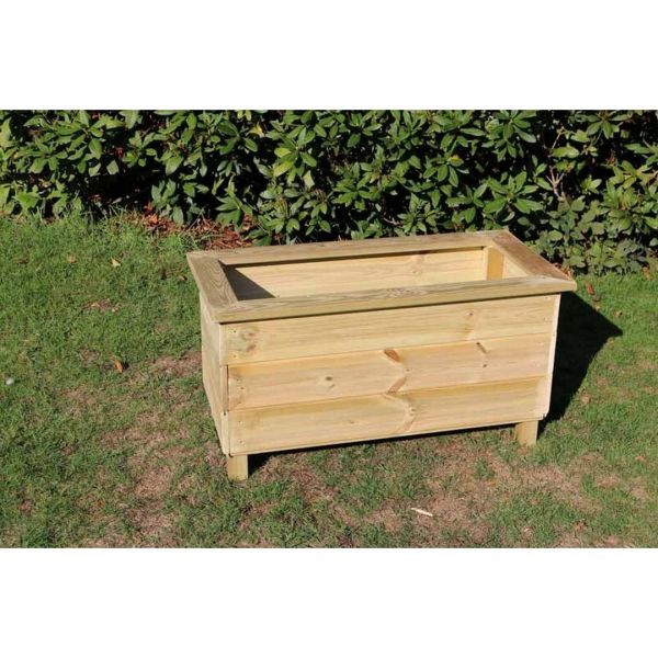 Multi Pack of 3 - Trough Planters, Wooden Garden Pot/Tub for Plants - L40 x W80 x H40 cm - Fully Assembled