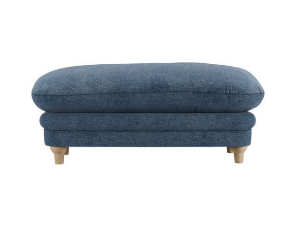 Plumpton Footstool Weave - Chenille - L53.5 x W113.5 x H49.5 cm - Denim Blue/Oak