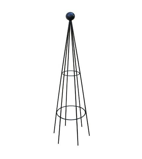 Hampton 8Ft Obelisk (Split) Bare Metal/Ready to Rust - Garden Plant Border Support - Solid Steel - L41 x W41 x H244 cm