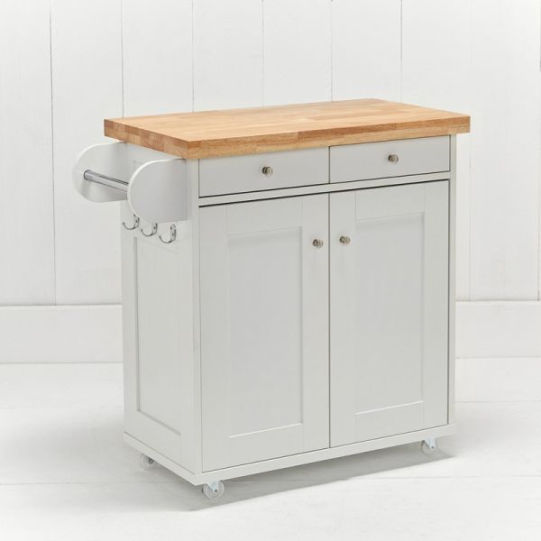Portland Kitchen Island - Wood - L46 x W95 x H91 cm - White