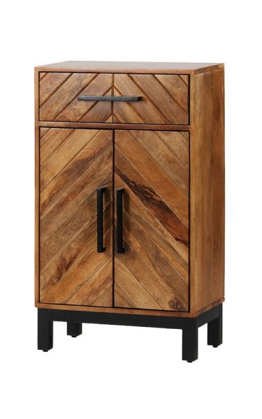 Parquet Tall Slim Sideboard - Mango Wood/Iron - L30 x W54 x H90 cm - PP Finish