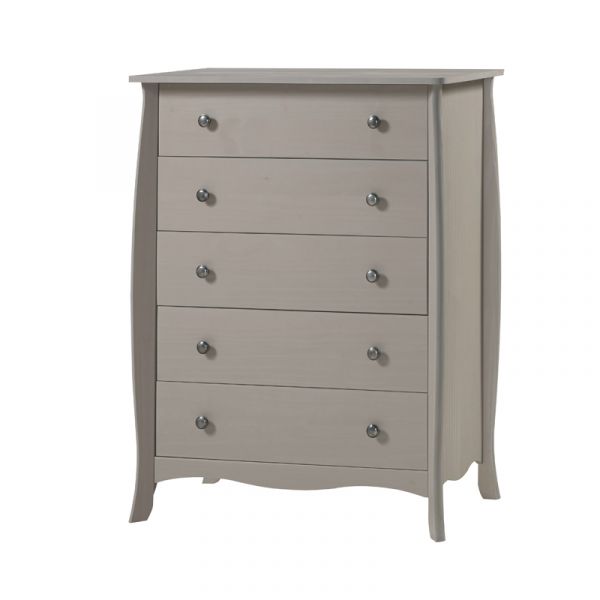 Provence Grey Washed Pine 5 Drawer Chest