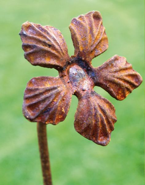 Pack of 3 Lilly Feature Plant Pin 5Ft Bare Metal Ready to Rust. Steel Garden Plant Border Support - Steel - H154.2 cm