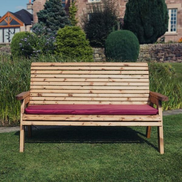 Waterproof Triple Cushion Only - L42 X W150 X H6 cm - Assembled - Wine