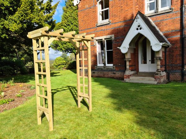 Rose Large Arch - Wooden Garden Plant Support - L50 x W120 x H210 cm - Minimal Assembly Required