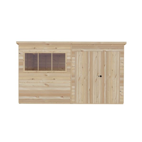 12 x 10 Feet Ranger Double Door Shed - L299 x W359 x H213.9 cm