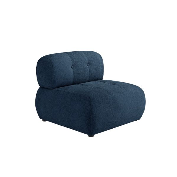 Reese Accent Chair - Boucle Fabirc - L86 x W82 x H69 cm - Midnight Blue - Fully Assembled