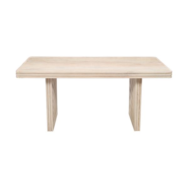 Hudson Carved 6 Seater Dining Table  - Mango Wood - L90 x W165 x H78 cm