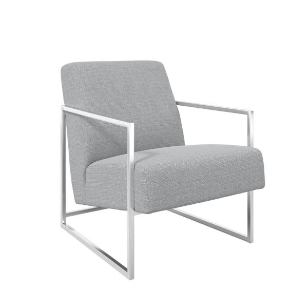 Ritz Occasional Chair - Tweed/Metal - L76 x W62 x H82 cm - Dove Grey - Partially Assembled