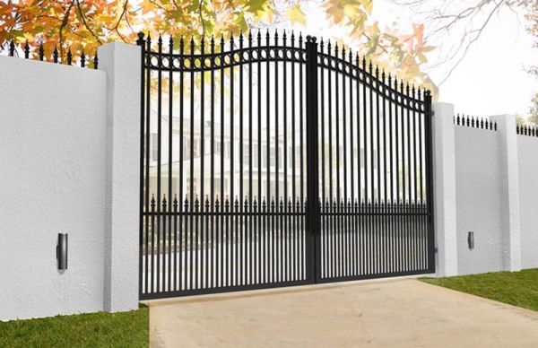 Double Swing Gate 3500x2200mm Black - Ornate Driveway with Enabling Full Visibility Gate