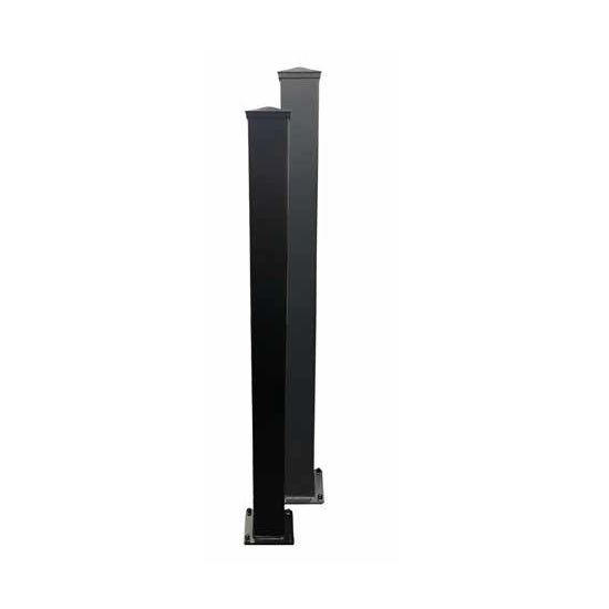 3000mm Aluminium Flanged Post - L15 x W15 x H0.35 cm - Black