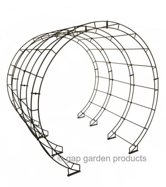 Round Arch Tunnel Bars (Set of 14) Steel - L228.6 x W238.8 x H66 cm - Bare Metal/Ready to Rust