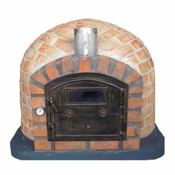 Rustico Brick Pizza Oven - Iron/Metal/Glass - L110 x W110 x H80 cm - Brown