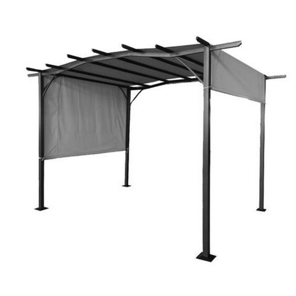 San Remo Sliding Pergola - Steel - H240 x W366 x L275 cm - Grey