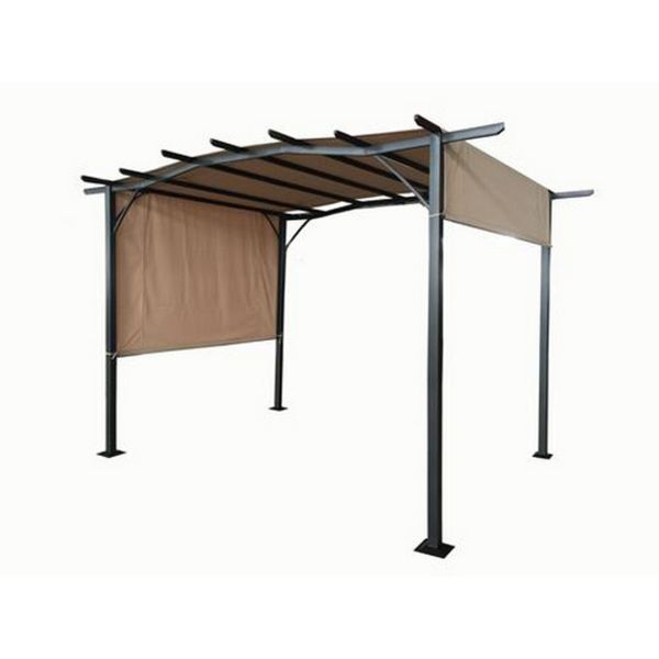 San Remo Sliding Pergola - Steel - H240 x W366 x L275 cm - Mocha