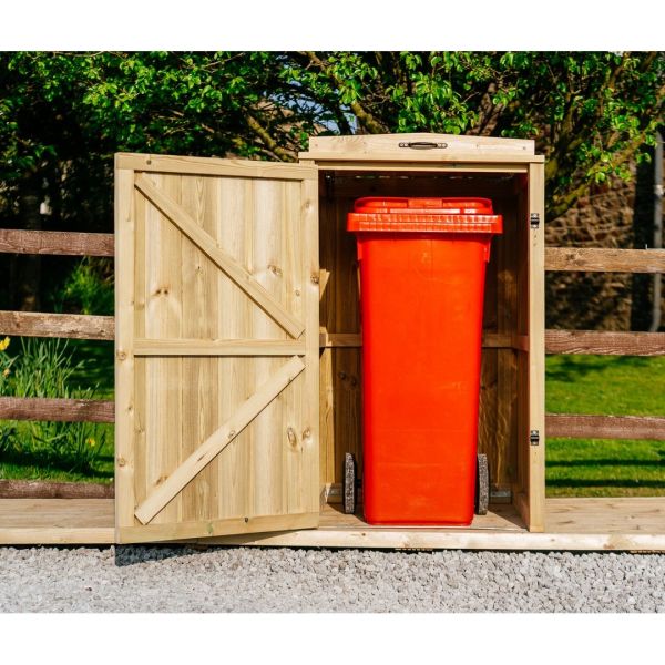 Chatburn Single Wheelie Bin Store  - Timber - L64 x W63 x H120 cm - Fits 1 x 140L Wheelie Bins