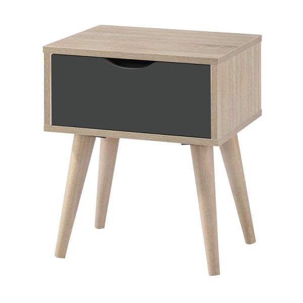 Scandi Oak Lamp Table - MDF - L36 x W40 x H49.6 cm - Grey