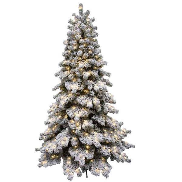 Snowy Downswept Douglas 6ft Tree 350 W/W LED Artificial Plant, Christmas Decoration, Artificial Christmas Tree