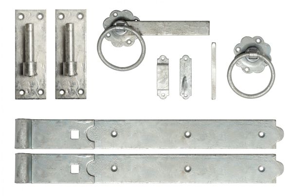 18 Inch Single Gate Fittings Set Hook & Band Hinge, Latch - Galvanised