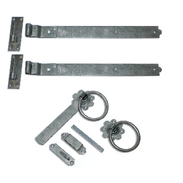 18 Inch Single Gate Fittings Set Hook & Band Hinge, Latch - Galvanised