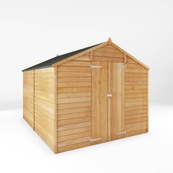 10 x 8 Feet Overlap Apex Windowless Shed - Timber - L296.6 x W248.4 x H211.8 cm - Brown