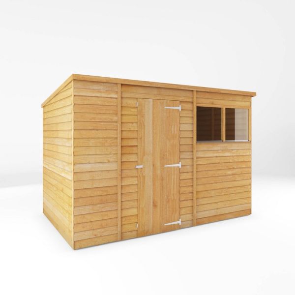 10 x 6 Feet Overlap Pent Shed - Timber - L189.1 x W297.4 x H200.7 cm - Brown