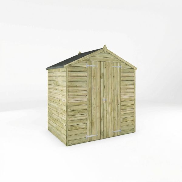 4 x 6 Feet Overlap Apex Windowless Shed - Timber - L120.9 x W190.4 x H198.6 cm - Brown