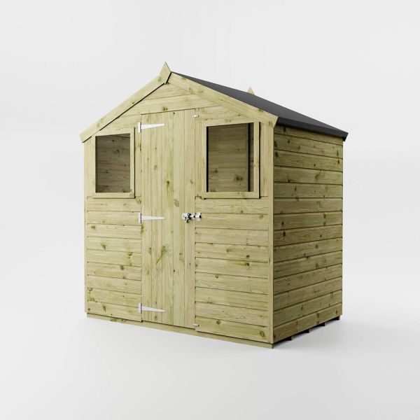 4 x 6 Feet Shiplap Apex Shed - Timber - L124.1 x W197.6 x H204.2 cm - Brown