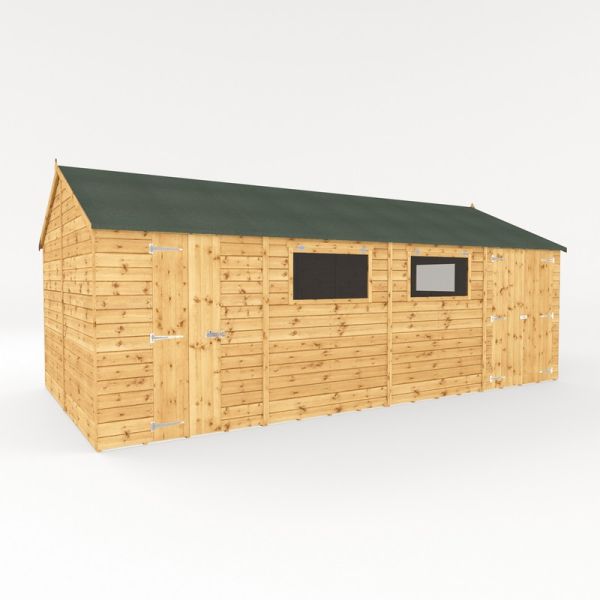 20 x 10 Feet Premium Shiplap Reverse Apex Workshop - Timber - L322.7 x W606.2 x H250.3 cm - Brown
