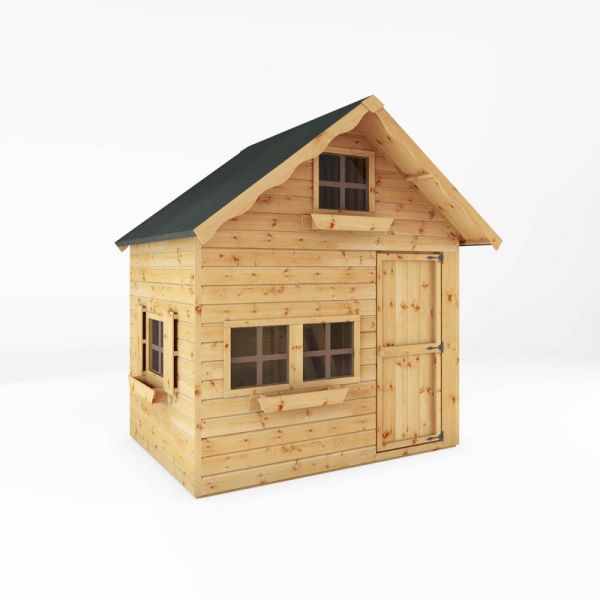 Double Storey Swiss Cottage Playhouse - Timber - L183.8 x W233.7 x H243.5 cm - Brown