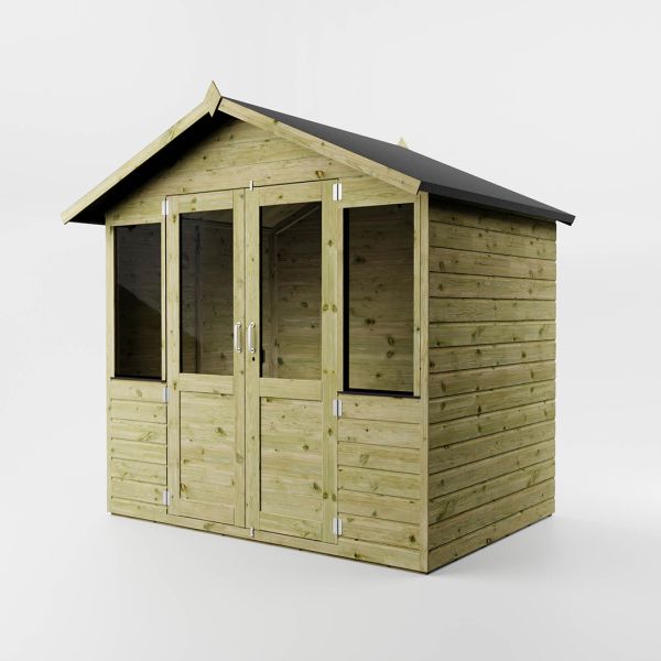 7 x 5 Feet Traditional Summerhouse - Timber - L179.8 x W229.5 x H221.3 cm - Brown