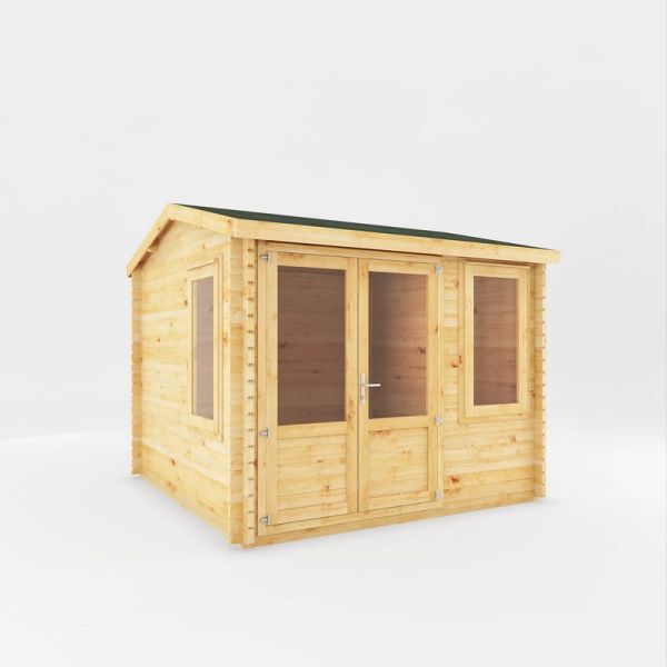 3 x 3 m Home Office Elite Log Cabin - 28 mm - Timber - L314.3 x W303.2 x H260 cm - Brown