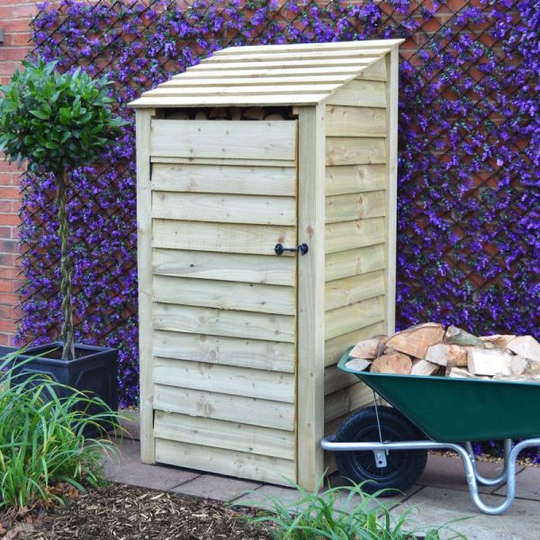 Burley 6ft Log Store with Doors - L80 x W89.5 x H181 cm - Light Green