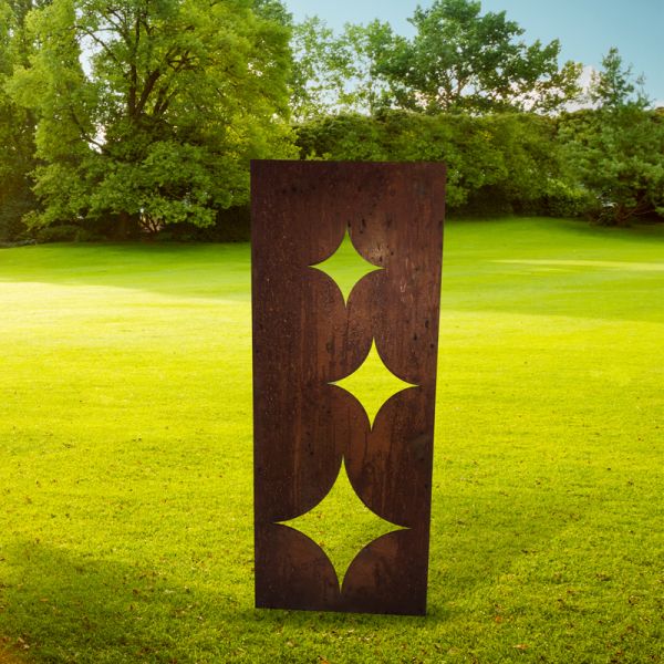 Stars Garden Screen Large Bare Metal/Ready to Rust - Steel - W45.7 x H147.3 cm