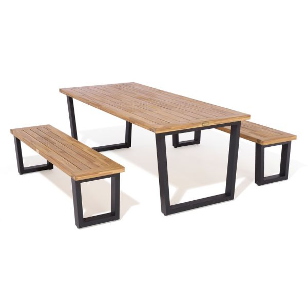 Stockholm Six Seater Wooden Bench Set