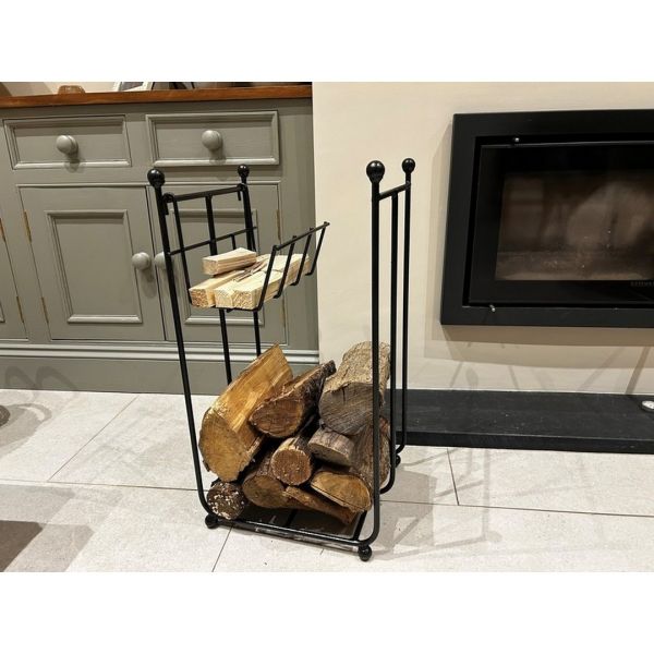 Compact Log Rack - Steel - L31.7 x W36.8 x H67.3 cm - Black