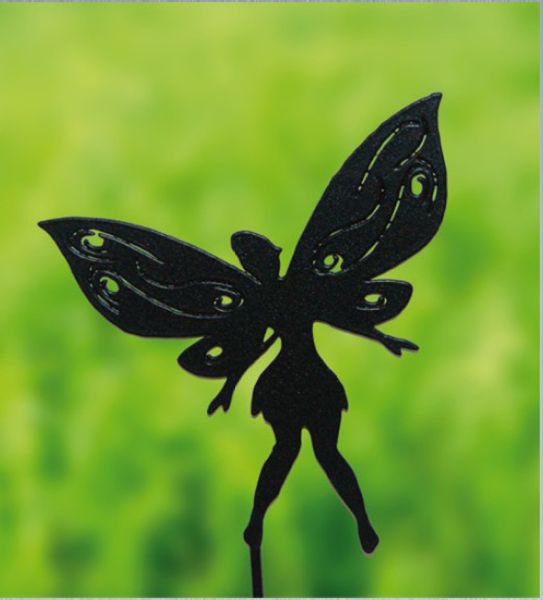 Small Fairy Garden Ornament - Solid Steel - H30 cm - Black