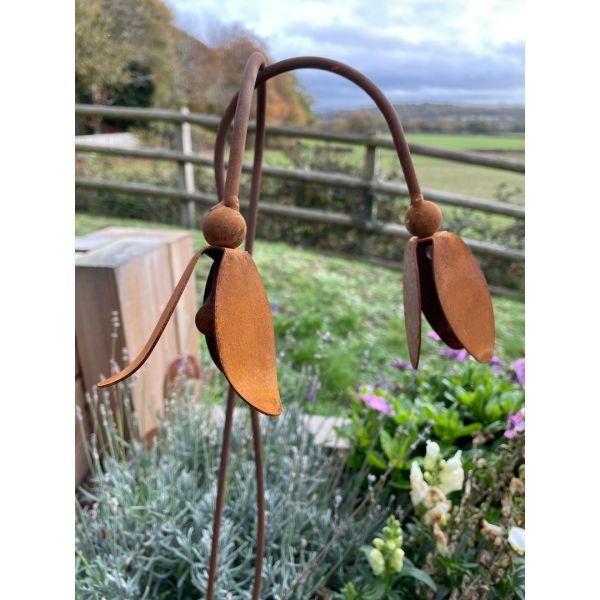 Open Snowdrop Garden Art (Pack of 3) - Steel - W100 x H6 cm