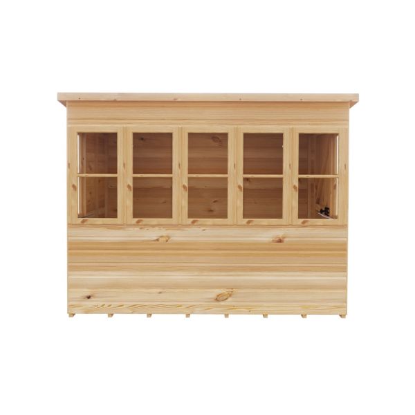 Sun Pent 8 x 6 Feet Single Door with Seven Windows Dip Treated Wooden Garden Potting Shed