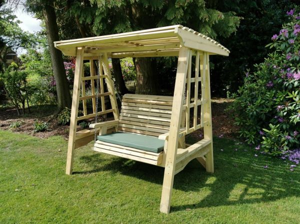 Antoinette Garden Swing Seat - Seats Two, Wooden Garden Swinging Seat Hammock - L125 x W180 x H185 cm - Minimal Assembly Required