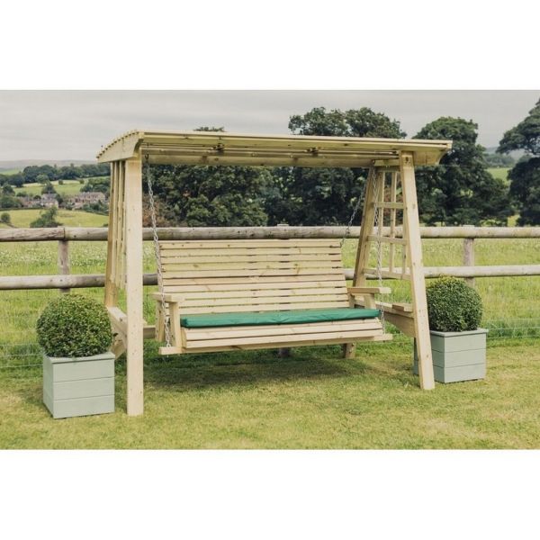 Antoinette Swing - Sits 3 - L125 x W230 x H185 cm - Minimal Assembly Required - Set of Waterproof Cushions Included