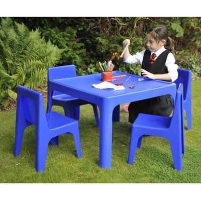 Table and Four Chair Set - Blue