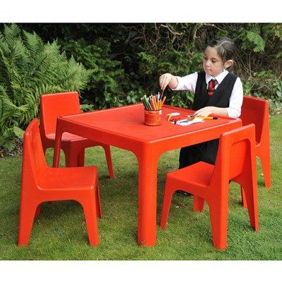 Table and Four Chair Set - Red