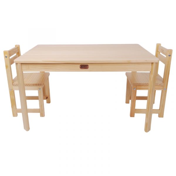 Little Boss Rectangular Table & Chairs Set - Natural
