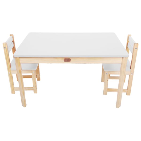 Little Boss Rectangular Table & Chairs Set - White