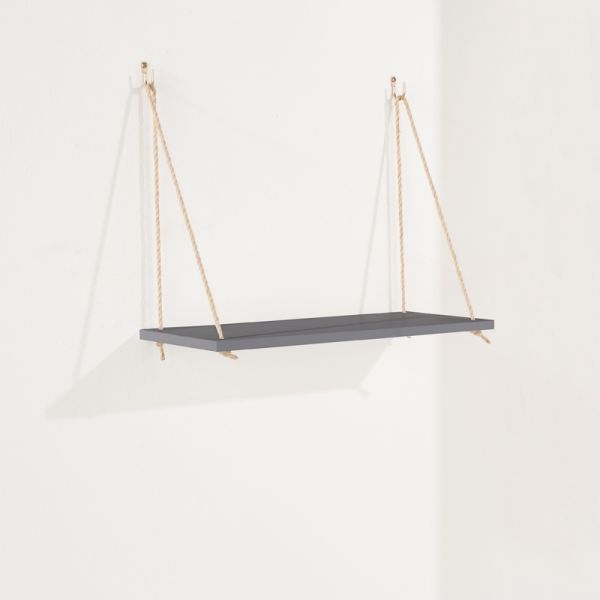 Thames Single Rope Shelf - 440 x 190 x 9/350 mm - Grey