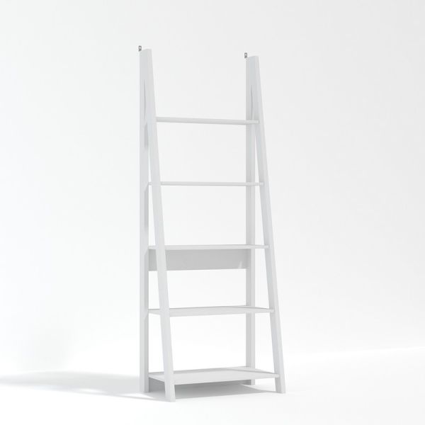 Tiva Ladder Bookcase - MDF - L38.6 x W64 x H175.4 cm - White