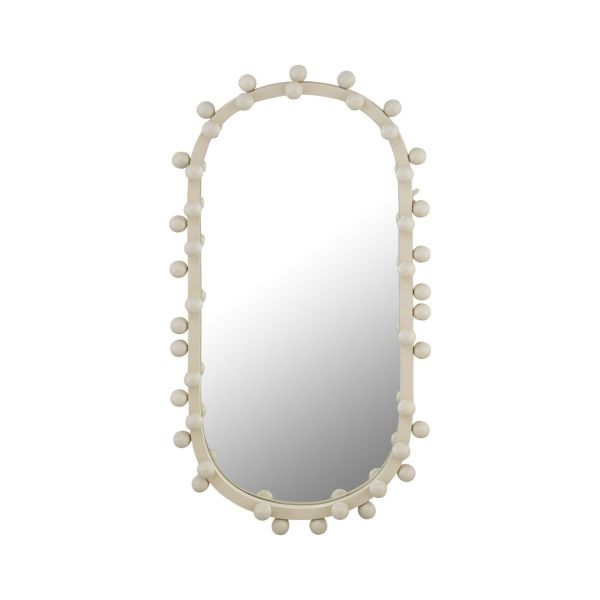 Bubbles Wall Mirror - Oval - Glass/Iron/MDF - L6.3 x W43.2 x H80 cm - Ivory