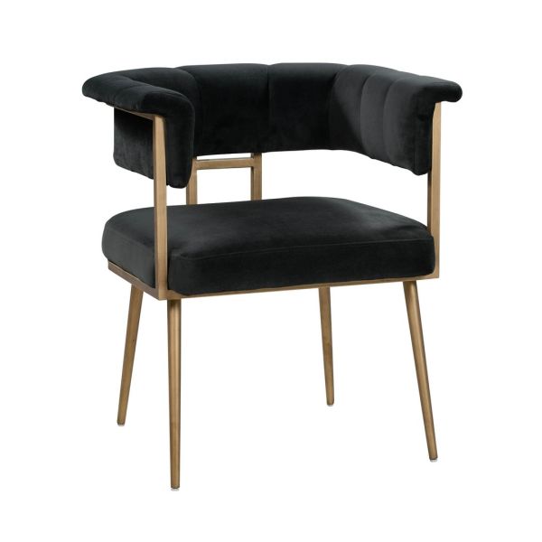 Astrid Chair - Pine/Plywood/Velvet - L55.1 x W66 x H75.4 cm - Grey
