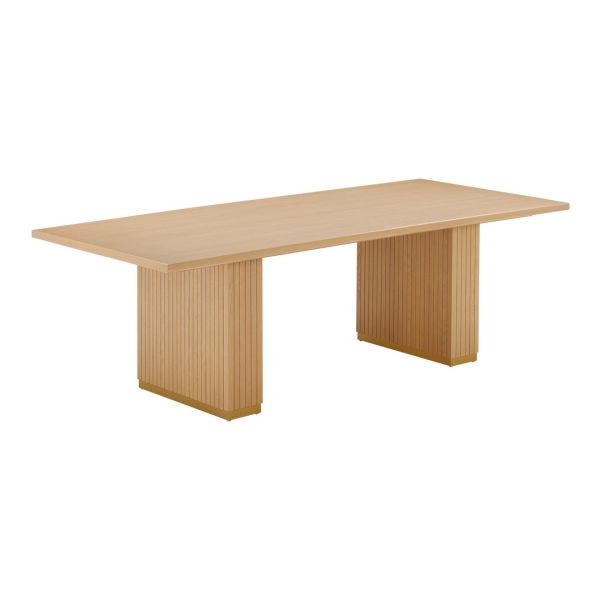 Chelsea Rectangular Dining Table - Iron/MDF/Veneer/Wood - L94.5 x W199.9 x H76.2 cm - Natural Oak